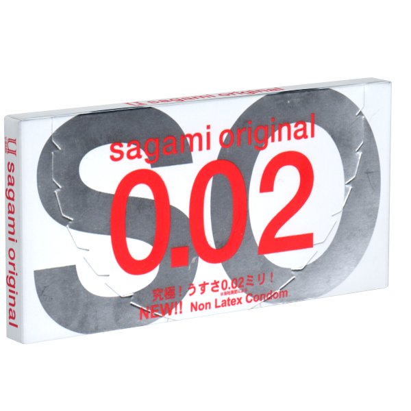 Sagami «Original 0.02» latexfrei, 2 ultradünne Kondome für Latex-Allergiker