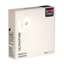 GoodTimes «Ultra Thin» Sensitive - 3 gefühlsechte Kondome ohne Latexgeruch