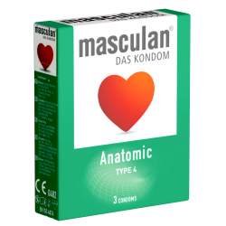 Masculan «Typ 4» (anatomic) 3 anatomische Kondome mit enger Kranzfurche