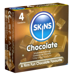 Skins «Chocolate» 4 Kondome mit süßem Schokoladen-Aroma - ohne Latexgeruch