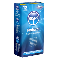 Skins «Natural» 12 natürliche Kondome aus kristallklarem Latex - ohne Latexgeruch