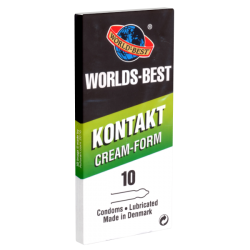 Worlds Best «Kontakt Cream Form» 10 anatomisch geformte Kondome aus Dänemark