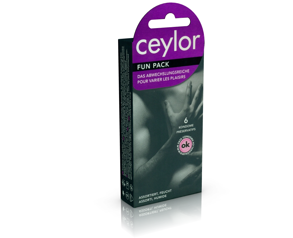 Ceylor «Fun-Pack» Kondomsortiment (6 Kondome) für ein variantenreiches Liebesspiel