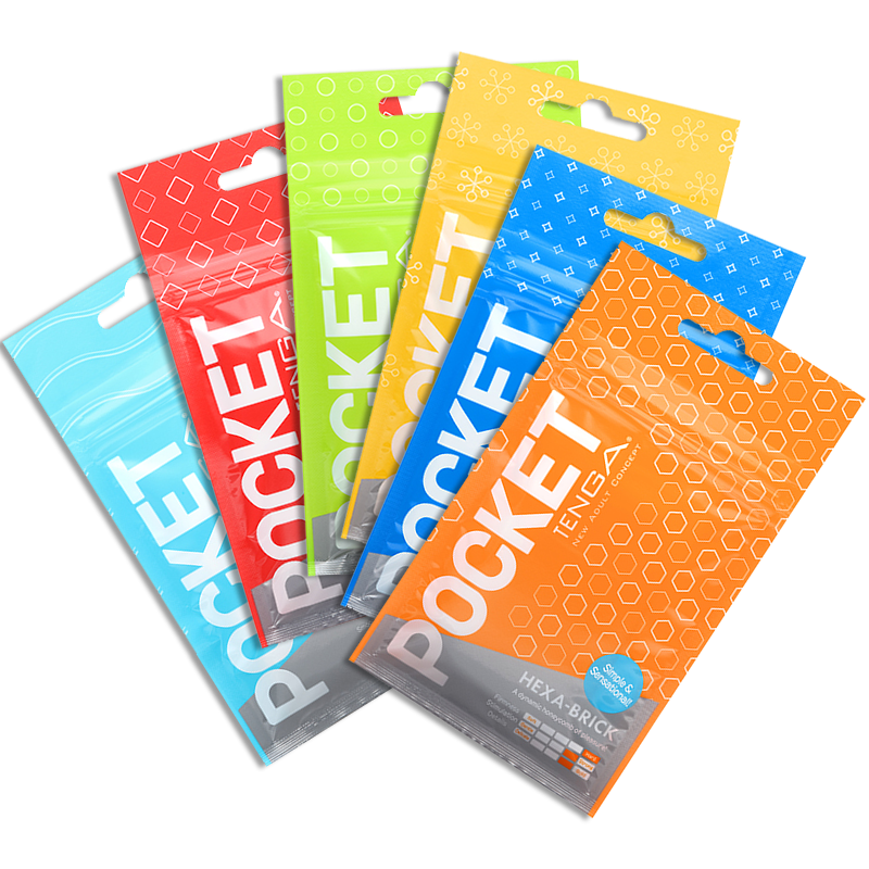 Tenga Pocket SIXPACK «Rainbow Colours» 6 stimulating pocket masturbators for stimulating sensations