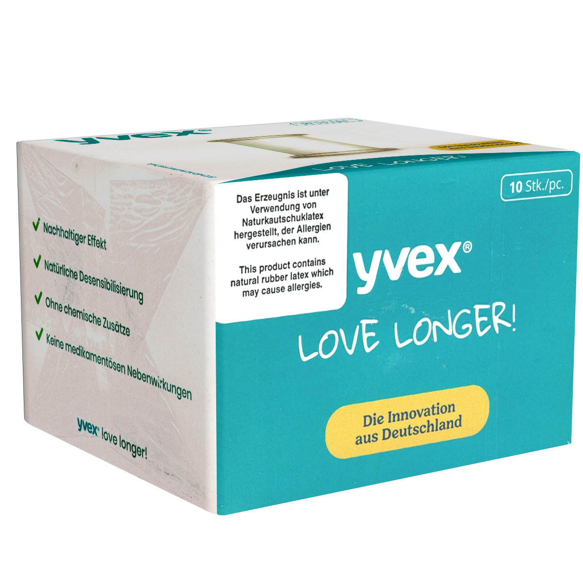 YVEX «Love Longer!» 10 Penis-Sleeves zur Eichel-Desensibilisierung - für langes Vergnügen ohne chemische Hilfsstoffe