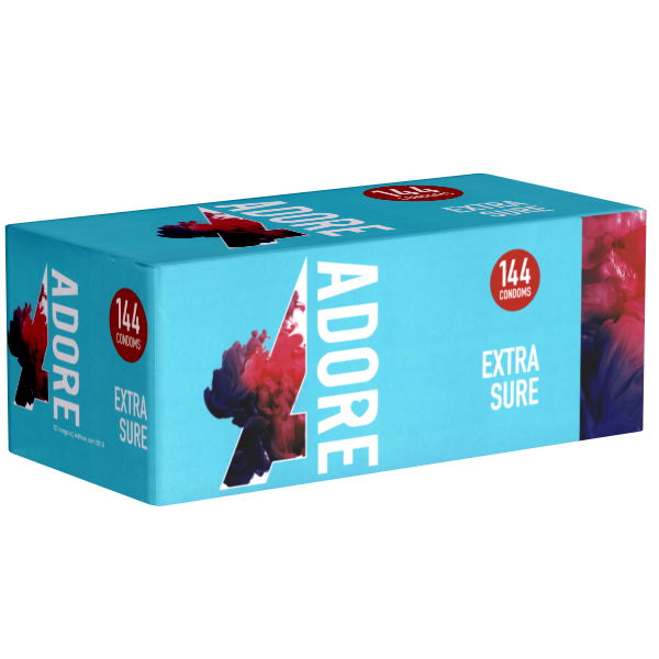 Adore «Extra Sure» 144 strong condoms for every position