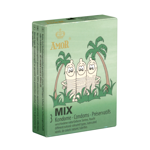 Amor «Mix» 3 stimulating condoms with different surfaces