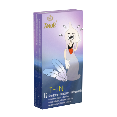 Amor «Thin» 12 extra thin condoms for a particularly intimate feeling