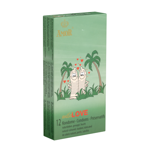 Amor «Wild Love» 12 Kondome, genoppt, naturfarben
