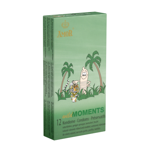 Amor «Wild Moments» 12 contoured condoms with ribs and dots