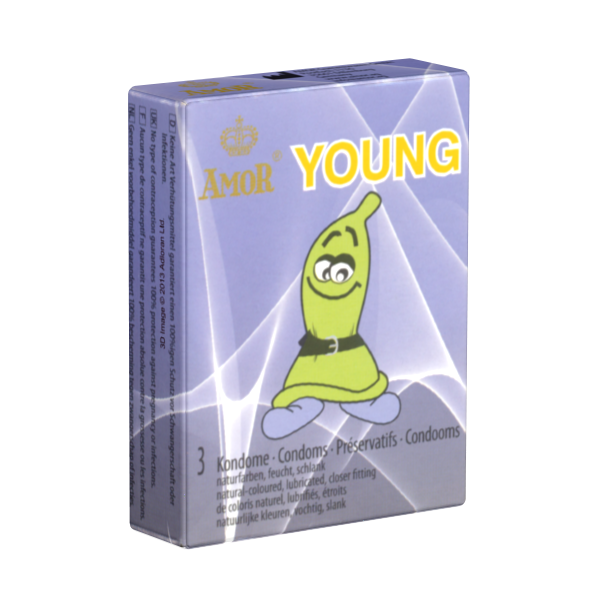 Amor «Young» 3 youth condoms for the slim penis