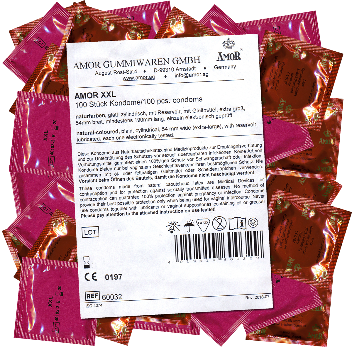 Amor «XXL» 100 larger condoms for more space, maxi pack