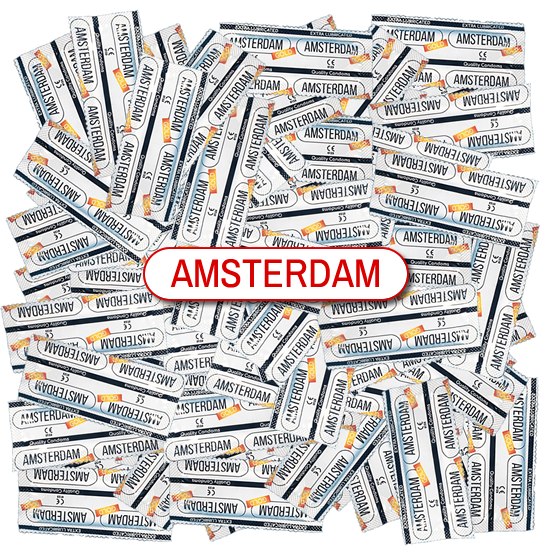 Amsterdam «GOLD» 100 wet condoms without latex smell