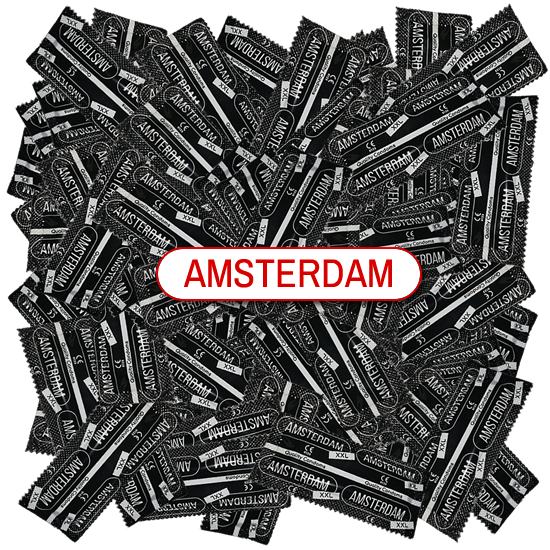 Amsterdam «XXL» 100 extra große Kondome ohne Latexgeruch