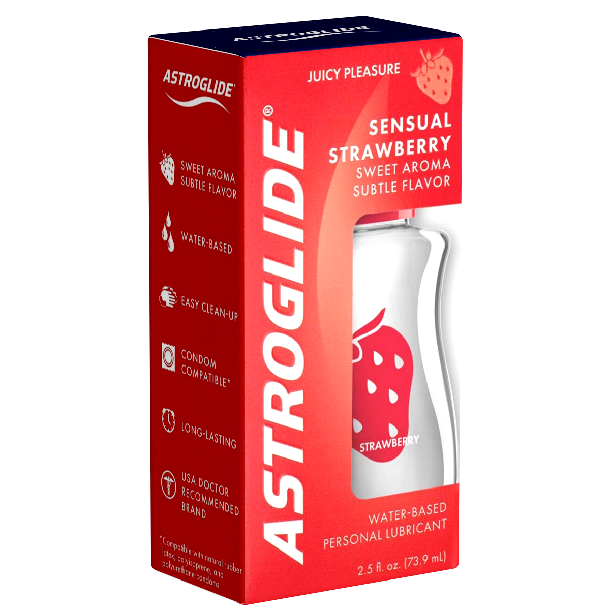 Astroglide «Sensual Strawberry» 74ml fruity and sweet lubricant with strawberry taste - water-based and suitable for vegans