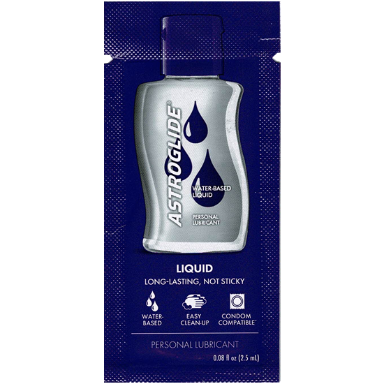 Astroglide «Waterbased Liquid» 2.5ml feuchtigkeitsspendendes Universal-Gleitgel - auf Wasserbasis und für Veganer geeignet, Sachet