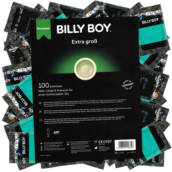 Billy Boy «Extra Groß» (Extra Large) 100 XXL condoms with comfort shape, bulk pack