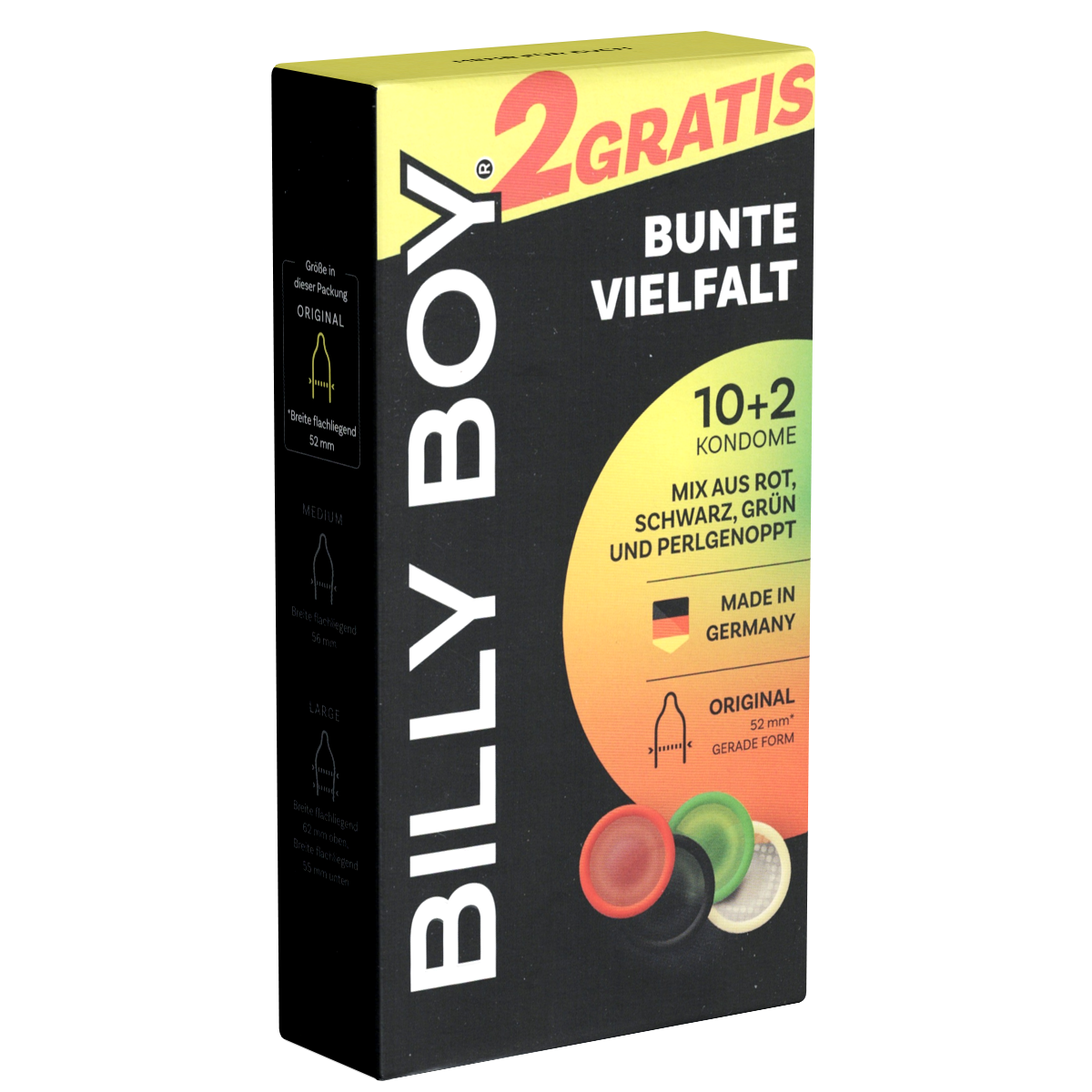 Billy Boy «Bunte Vielfalt» Limited Edition, 10 + 2 bunt gemischte Kondome