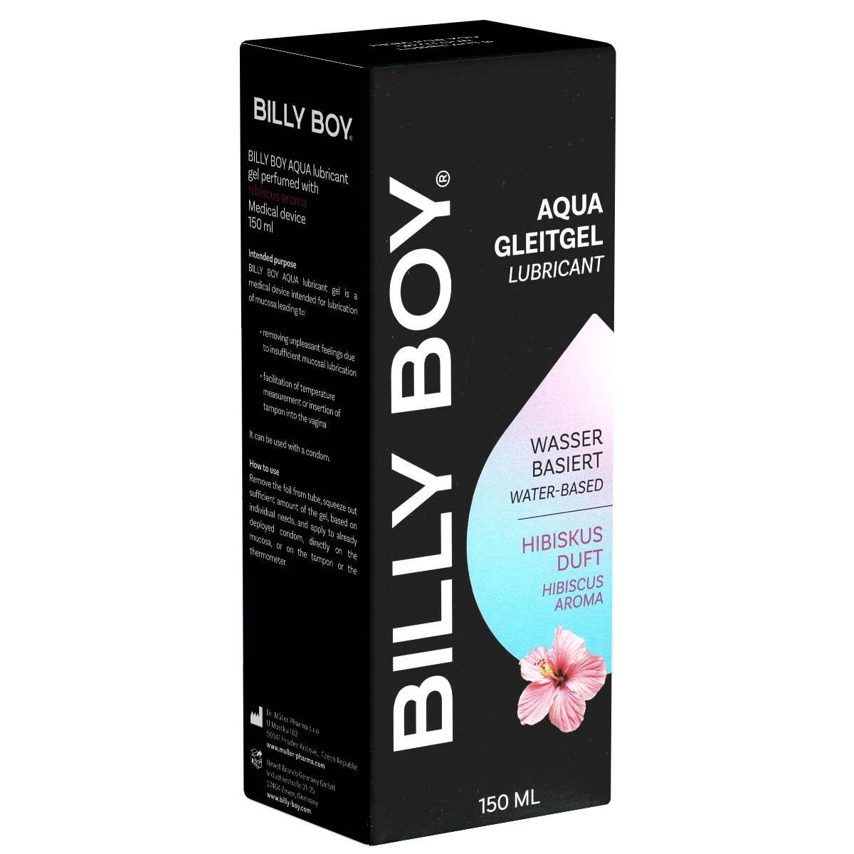 Billy Boy «AQUA» 150 ml water-based lubricant and massage gel with hibiscus scent