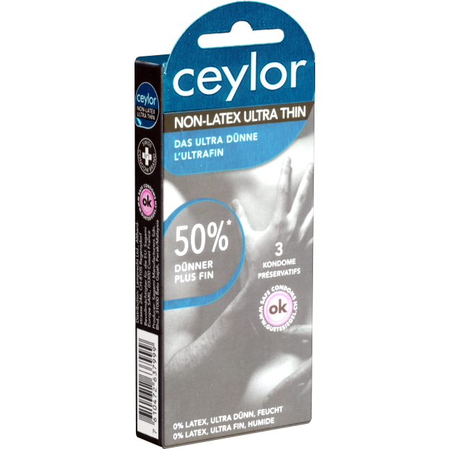 Ceylor «Non-Latex Ultra Thin» 3 ultradünne, latexfreie Kondome für Allergiker (50% dünner)