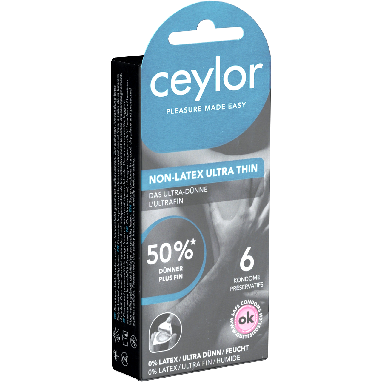 Ceylor «Non-Latex Ultra Thin» 6 ultradünne, latexfreie Kondome für Allergiker (50% dünner)