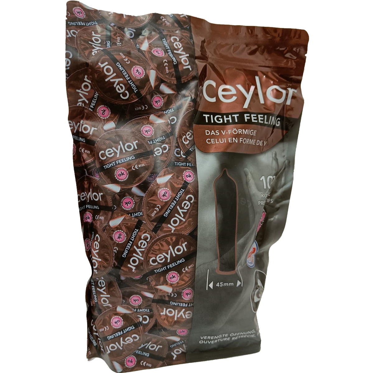 Ceylor «Tight Feeling» 100 condoms with a tighter opening, hygienically sealed in condom pods
