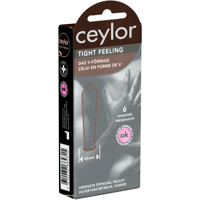 Ceylor «Tight Feeling» 6 condoms with a tighter opening, hygienically sealed in condom pods