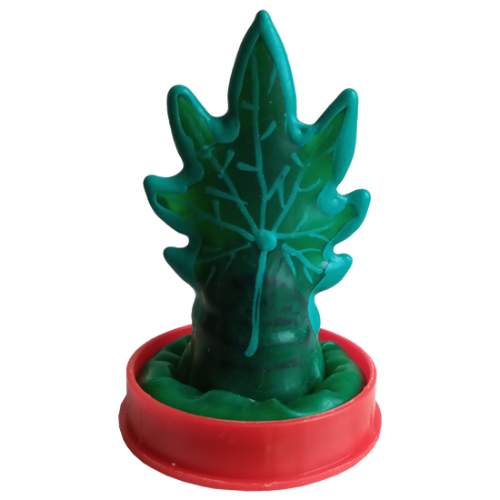 Novelty condom with figure «Cannabis» 1 piece, hand painted