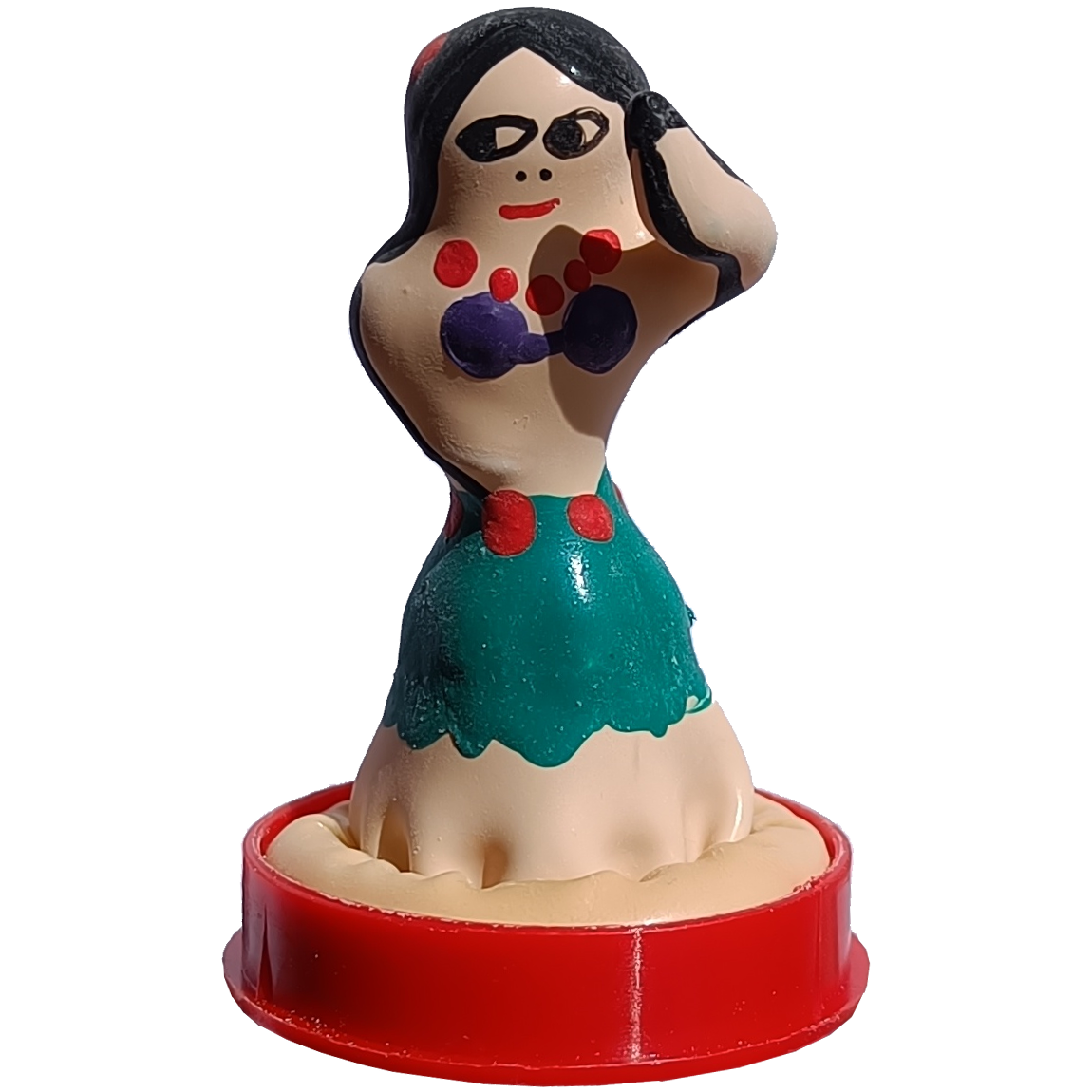 Novelty condom with figure «Hula Girl» 1 piece, hand painted