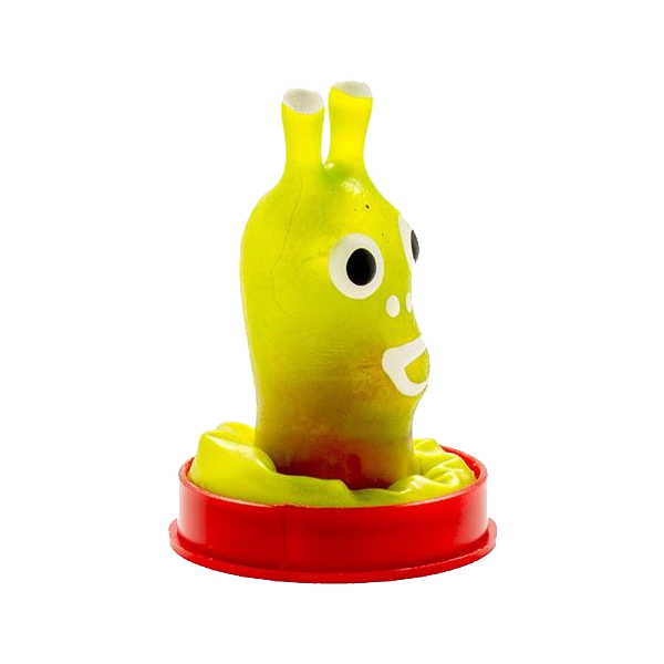 Novelty condom with figure «Alien» 1 piece, hand painted - with glowing effect