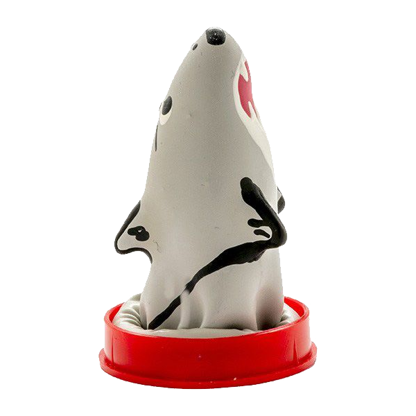 Novelty condom with figure «Shark» 1 piece, hand painted