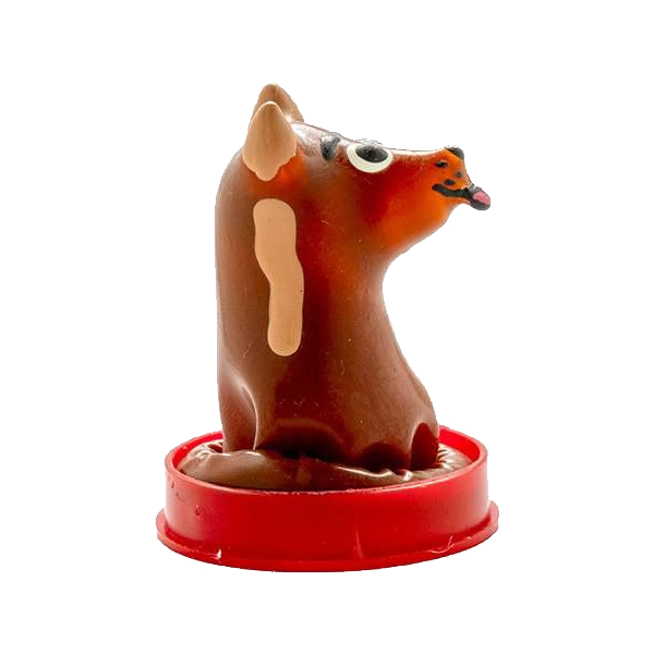 Novelty condom with figure «Dog» 1 piece, hand painted