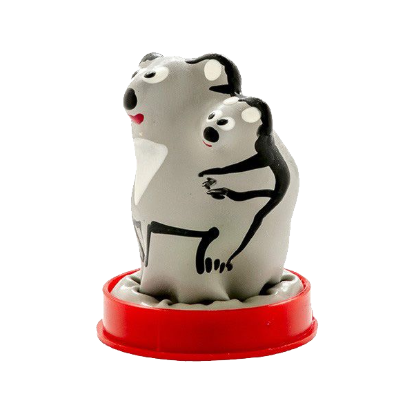 Novelty condom with figure «Koala» 1 piece, hand painted