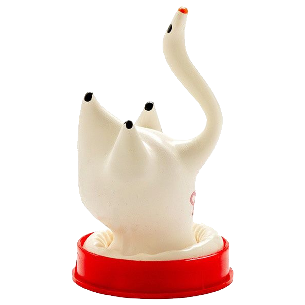 Novelty condom with figure «Swan» 1 piece, hand painted