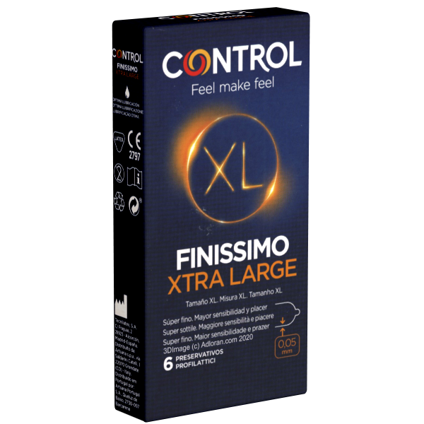 Control «Finissimo Xtra Large» 6 ultradünne XXL-Kondome für super sensitiven Safer Sex