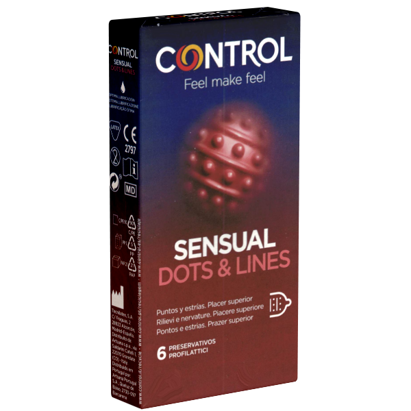 Control «SENSUAL Dots & Lines» 6 tiefgehend stimulierende Kondome