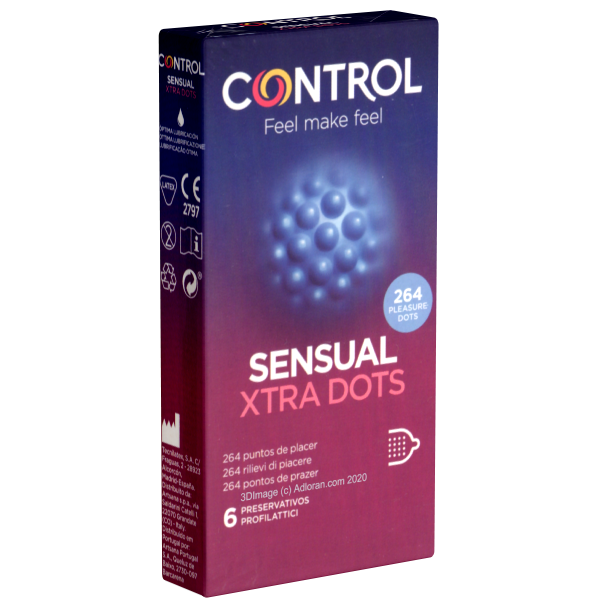 Control «SENSUAL Xtra Dots» 6 Kondome mit 264 Noppen für die Rundum-Stimulation