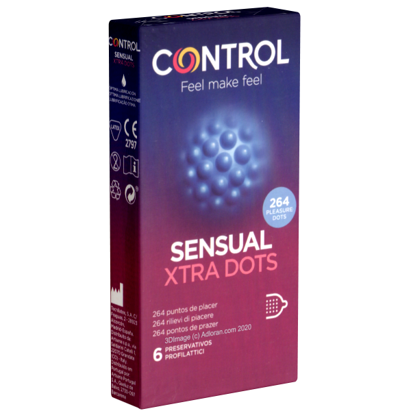 Control «SENSUAL Xtra Dots» 6 condoms with 264 dots for the all around stimulation