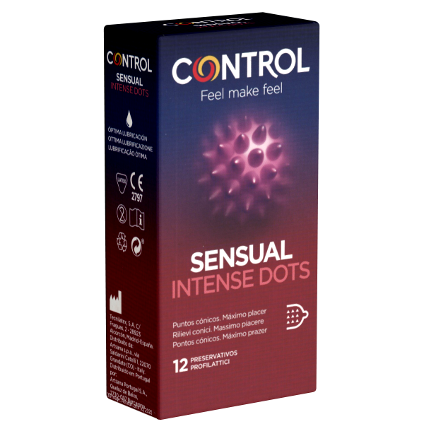 Control «SENSUAL Intense Dots» 12 Kondome mit Spikes für maximal spürbare Stimulation