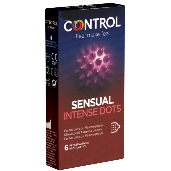 Control «SENSUAL Intense Dots» 6 Kondome mit Spikes für maximal spürbare Stimulation