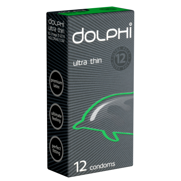 Dolphi «Ultra Thin» 12 extrazarte Kondome für das perfekte Haut-an-Haut-Gefühl