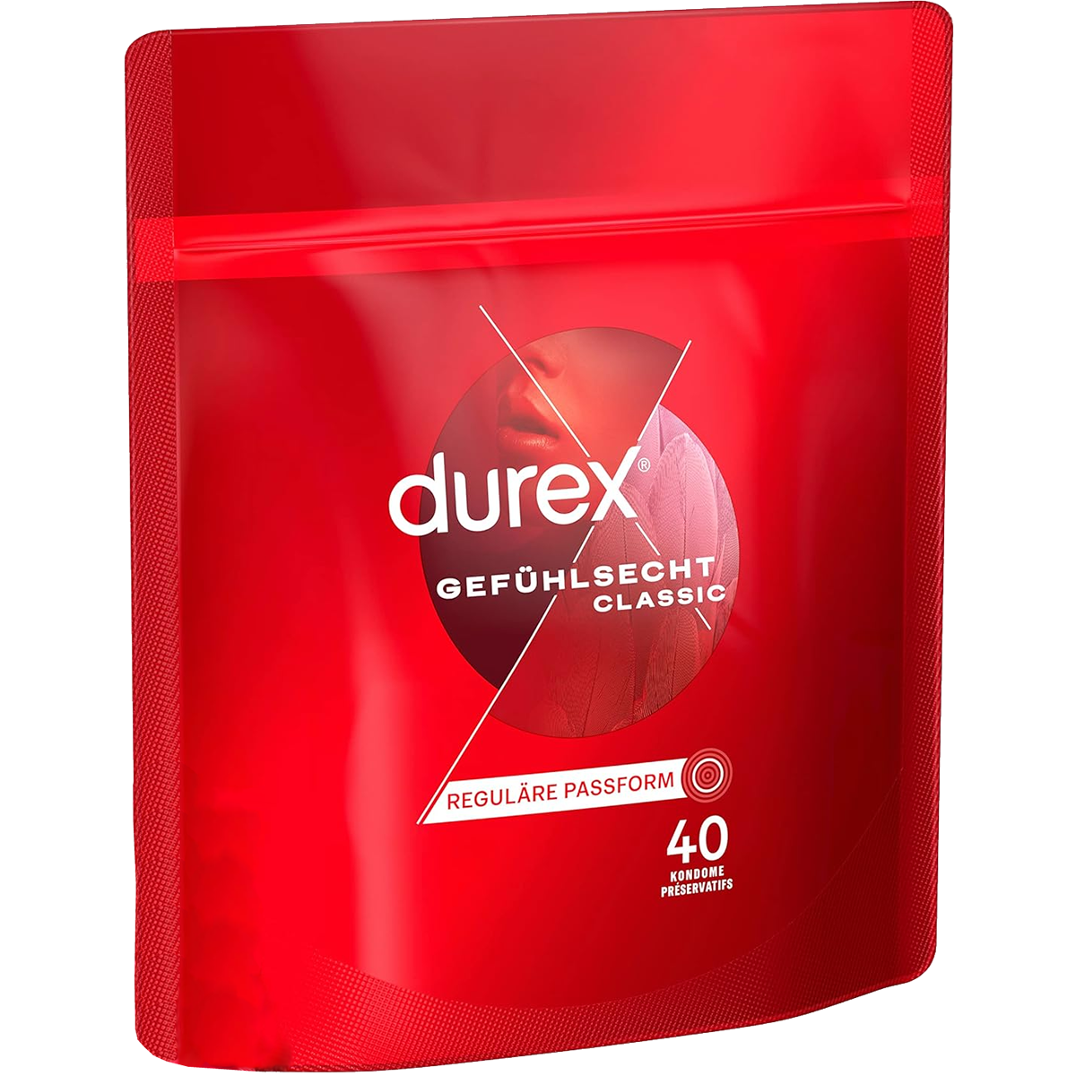 Durex «Gefühlsecht Classic» 40 hauchzarte Markenkondome mit Easy-On™-Passform, Vorteilspack