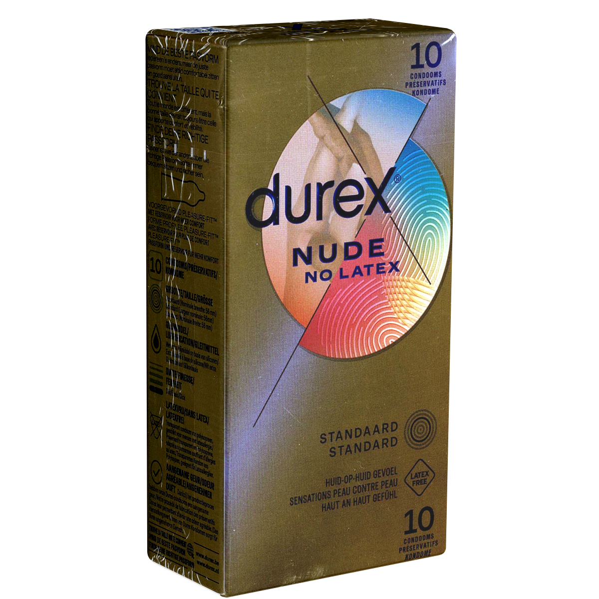 Durex «Nude No Latex» 10 latexfreie Markenkondome mit Easy-On™-Passform