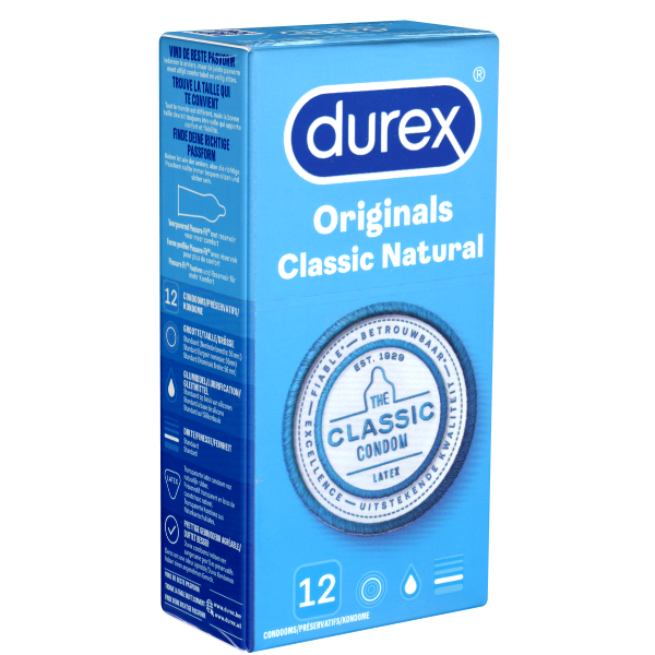 Durex «Originals Classic Natural» 12 Markenkondome mit Easy-On™-Passform für einfaches Abrollen