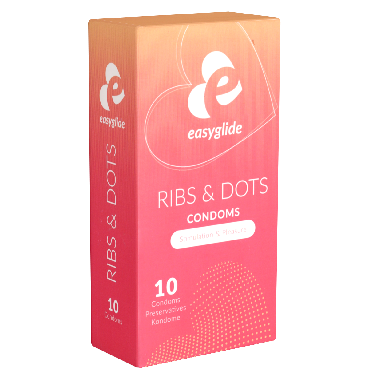 EasyGlide «Ribs & Dots» 10 gerippt-genoppte Kondome für mehr Lust