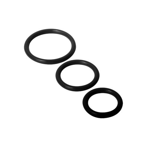 Trinity Vibes «Silicone Cock Rings» 3 black silicone cock rings