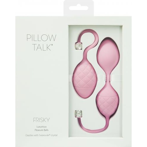 Pillow Talk «Frisky Pleasure» love balls with gemstones - pink