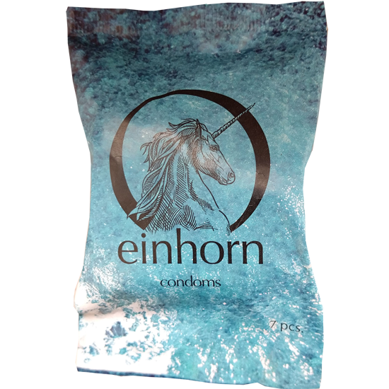 Einhorn Condoms: 7 vegan condoms in the chips bag, design «Bali»