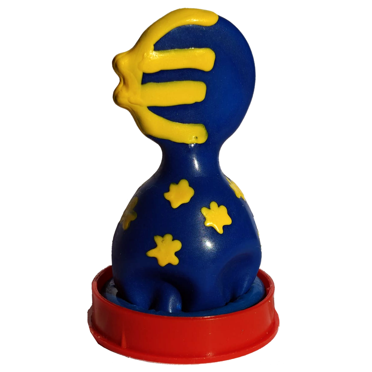 Novelty condom with figure «Euro» 1 piece, hand painted
