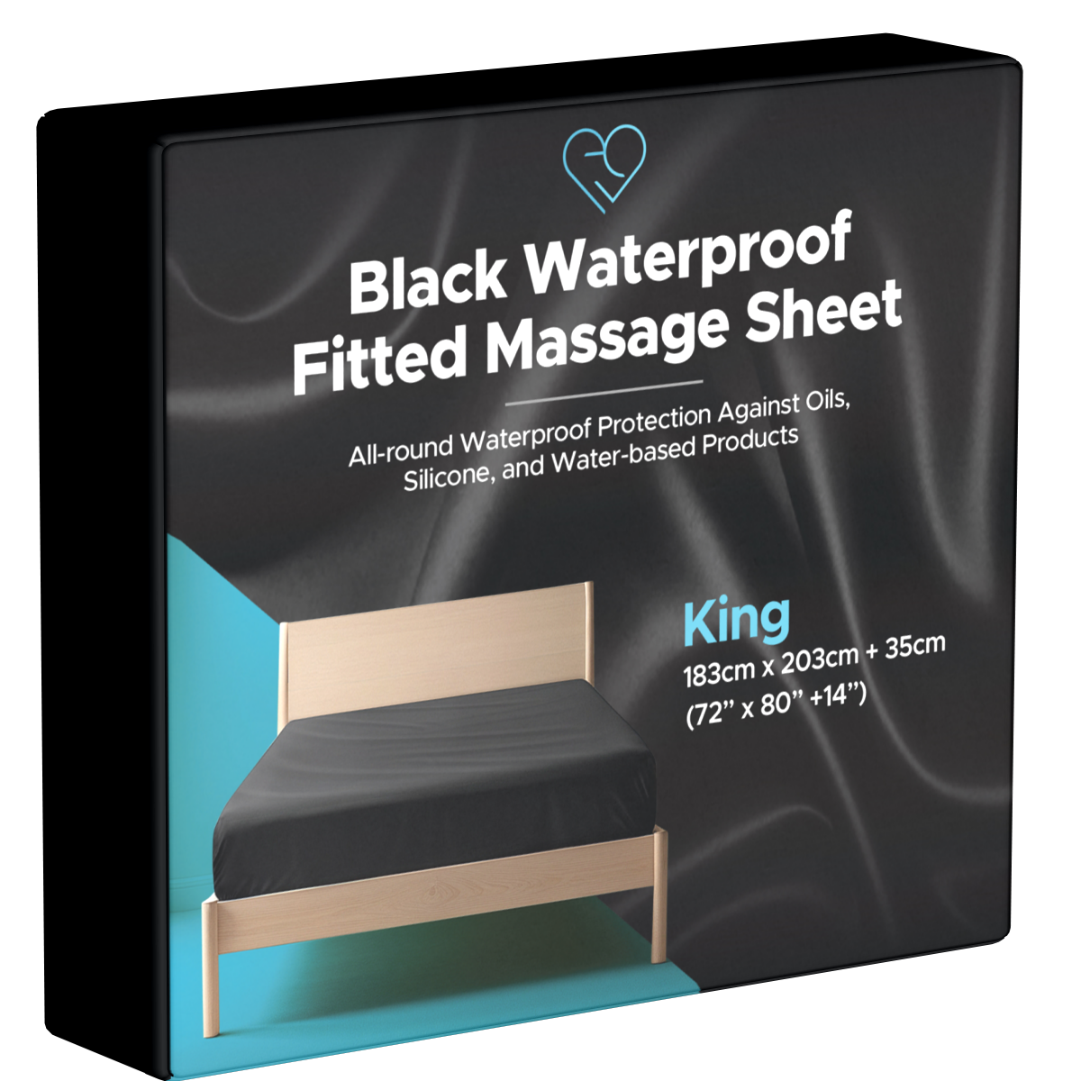 EROTICGEL «Massage Laken - KING» wasserdichtes NURU Massage Spannbettlaken, schwarz